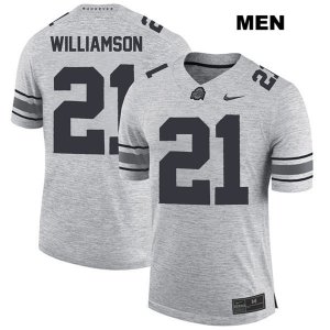Men's NCAA Ohio State Buckeyes Marcus Williamson #21 College Stitched Authentic Nike Gray Football Jersey CV20L47XL